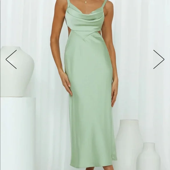 green emerald velvet dress HELLO MOLLY Since I Met You Maxi Dress Green